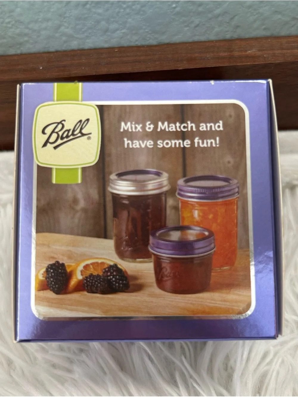 Ball Limited Edition Purple Regular Mason Jar Lids with Bands Set of 6 New!